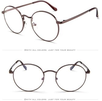 retro voor vrouwen mannen brillen frame luxe full metal ronde bril frame koreaanse nerd clear licht bril C6
