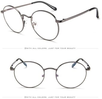 retro voor vrouwen mannen brillen frame luxe full metal ronde bril frame koreaanse nerd clear licht bril C7