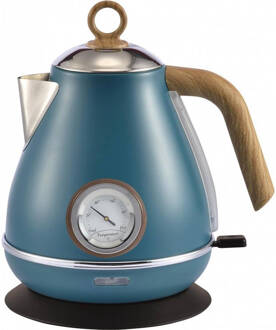 Retro Waterkoker - 1,7l - Rvs - Turquoise - Met Thermometer