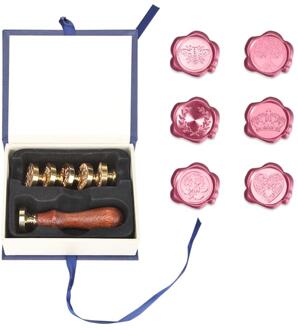 Retro Wax Afdichting Stempel Set Voor Stempelen Enveloppen Afdichting Bruiloft Invitaion Cards Decoratieve Stempel Craft Met Doos