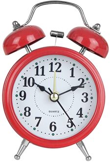 Retro Wekker Mechanische Dubbele Bel Home Office Desktop Metalen Wekker Bureau Tafel Analoge Klok Stil Met Nachtlampje