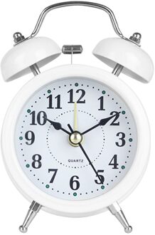 Retro Wekker Mechanische Dubbele Bel Home Office Desktop Metalen Wekker Bureau Tafel Analoge Klok Stil Met Nachtlampje