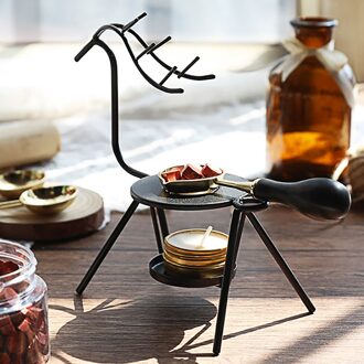 Retro Zegellak Oven Fornuis Pot Houten Handvat Zegellak Lepel Voor Wax Afdichting Decoratieve Wax Stempel Craft geel