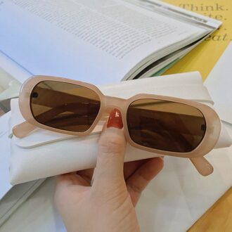 Retro Zonnebril Vrouwen Oval Zonnebril Mannen Vintage Groen Rood Eyewear Dames Reizen Stijl UV400 Driver Bril melk thee