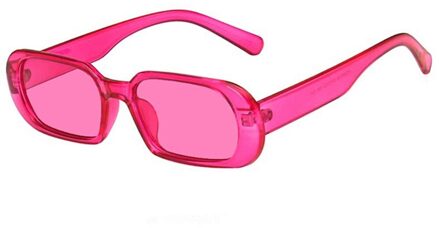 Retro Zonnebril Vrouwen Oval Zonnebril Mannen Vintage Groen Rood Eyewear Dames Reizen Stijl UV400 Driver Bril roos rood