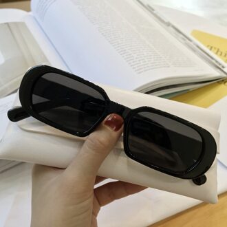 Retro Zonnebril Vrouwen Oval Zonnebril Mannen Vintage Groen Rood Eyewear Dames Reizen Stijl UV400 Driver Bril zwart