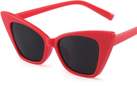 Retro Zonnebril Vrouwen Sexy Cat Eye Zonnebril UV400 Bescherming Eyewear Zomer Strand Reizen Mode Brillen Vrouwelijke rood