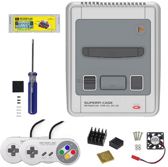 Retroflag SUPERPi CASE-J snes game cartridge with coolling fan+heatsink for Raspberry Pi 3B Plus (3B+)/3B