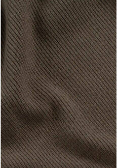 Reuben knitted half zip mocha brown - maat L Bruin