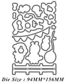 Reünie Dier Koe Party Metalen Stansmessen En Postzegels Stencil Voor Diy Scrapbooking Fotoalbum Embossing Decoratieve Papieren Kaart enkel en alleen Die