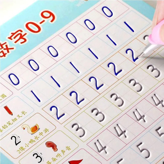 Reusable Children 3D Copybook For Calligraphy Numbers 0-10 Handwriting Books Learning Math Writing Practice Book For kids Toys