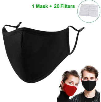 Reusable Face Mouth Mask Anti Dust Mask PM2.5 Filter Windproof Mouth-muffle Cotton Cloth Face Masks Breathable Washable Facemask