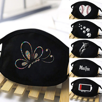 Reusable Mouth Mask Protective Mask Black Washable Face Mask Mask Cotton Breathable Facial Mask Cloth Mouth Caps masques