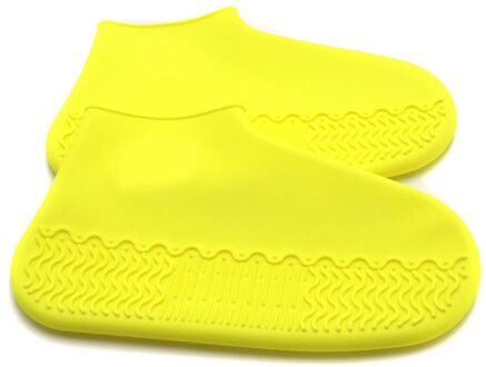 Reusable Outdoor Non-Slip Thick Resistant Rain Boots Rainproof Shoe Cover Waterproof Silicone Sneakers Accessories Cover geel / 41.5