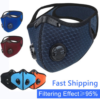 Reusable Washable Face Masks Washable Pm2.5 Filter Mouth Mask Anti Dust Windproof Cotton Valve Respirator Flu Protect Unisex