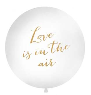 Reuzeballon Love is in the air 1 meter goud