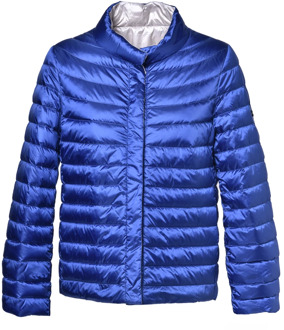 Reversible down jacket in electric blue nylon Baldinini , Blue , Dames - 2Xl,Xl,L,M,S