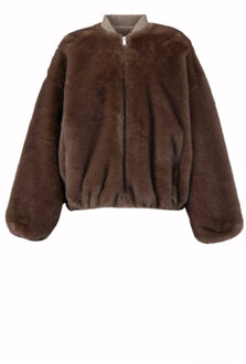 Reversible faux mink jas Etta  bruin - 36,