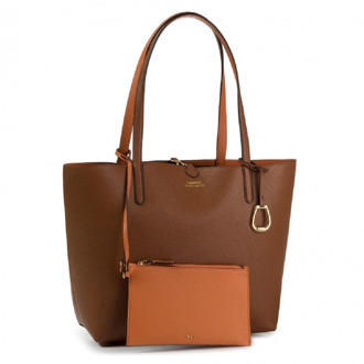 Reversible shopper met afneembaar etui Cognac - 1 maat