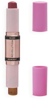 Revolution Face Contour Revolution Blush And Highlight Stick Flushing Pink 4,3 g