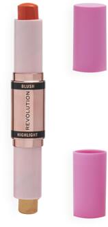 Revolution Face Contour Revolution Mur Blush And Highlight Stick Coral Dew 4,3 g