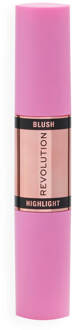 Revolution Face Contour Revolution Mur Blush And Highlight Stick Coral Dew 4,3 g