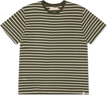 Revolution Loose t-shirt light army striped Groen - M