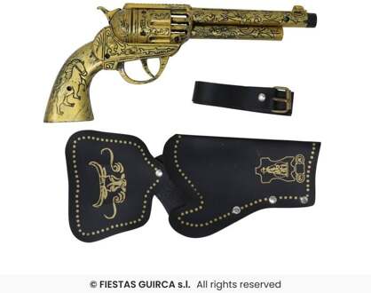 Revolver holster inclusief pistool 29 cm - volwassenen - carnaval verkleed wapens