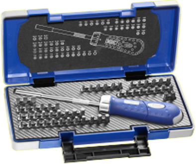revolver schroevendraaier bitset 1/4" | 59 stuks | incl. koffer | E160804 - E160804