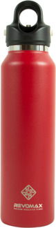 Revomax Double Wall Thermos, Sport Fles, 473Ml, 304 Roestvrij Staal, Thermoskan, geïsoleerde Tumbler, Water Lekvrije FIRE rood