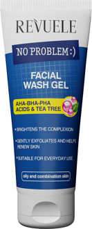 REVUELE Cleanser Revuele No Problem Facial Wash Gel AHA-BHA-PHA Acids And Tea Tea 200 ml