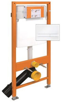 Rezi Quick-Fit inbouwreservoir zelfdragend met bedieningsplaat Modern wit met frontbediening voor wand- en hoekopstelling
