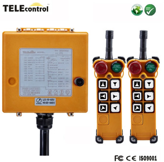 RF 433Mhz 6 two-steps push buttons multiple control eot crane industrial wireless radio remote controller with 2 transmit F26-C3