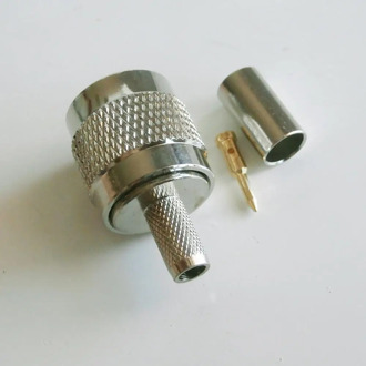 RF Coax Connector Socket TNC Male Crimp for LMR195 RG58 RG142 RG223 RG400 Cable Plug Nickel Plated Brass Coaxial Adapters
