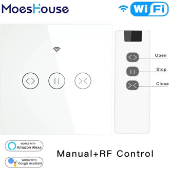 RF WiFi Smart Touch Curtain Blinds Roller Shutter Switch Tuya Smart Life App Remote Control,Work with Alexa Echo Google Home