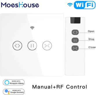 RF WiFi Smart Touch Curtain Blinds Roller Shutter Switch Tuya Smart Life App Remote Control,Work with Alexa Echo Google Home