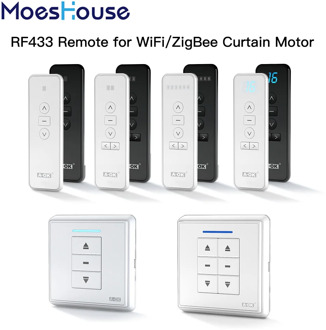 RF433 Remote Emitter For Controlling WiFi ZigBee Curtain Motor Hand-held Wall-Mounted Transmitter Multiple Channels Optional