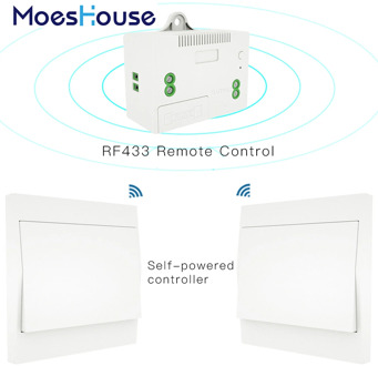 RF433 Wireless Self Powered Remote Control Smart Switch No Battery Needed No Wire.Wall Panel Transmitter Rocker Push Button