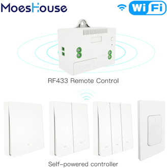 RF433 Wireless Switch No Battery Remote Control Wall Light Switch Self Powered No Wiring Needed Wall Panel Transmitter
