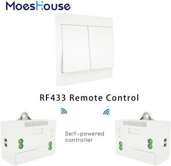 RF433 Wireless Switch No Battery Remote Control Wall Light Switch Self Powered No Wiring Needed Wall Panel Transmitter.