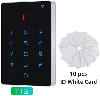 Rfid 125Khz Wifi Tuya App Standalone Toegangscontrole Toetsenbord Backlight Touch Kaartlezer Wiegand 26 Input En Output Waterdicht T12 10 card
