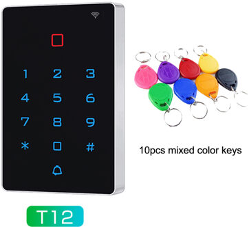 Rfid 125Khz Wifi Tuya App Standalone Toegangscontrole Toetsenbord Backlight Touch Kaartlezer Wiegand 26 Input En Output Waterdicht T12 10 kleur Key