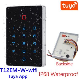 Rfid 125Khz Wifi Tuya App Standalone Toegangscontrole Toetsenbord Backlight Touch Kaartlezer Wiegand 26 Input En Output Waterdicht T12EM 125Khz