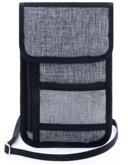 RFID Blocking Reizen Telefoon Neck Pouch Paspoorthouder Portemonnee Schouder Riem Messenger Bag Crossbody tassen 586 grijs