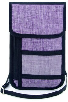 RFID Blocking Reizen Telefoon Neck Pouch Paspoorthouder Portemonnee Schouder Riem Messenger Bag Crossbody tassen 586 paars