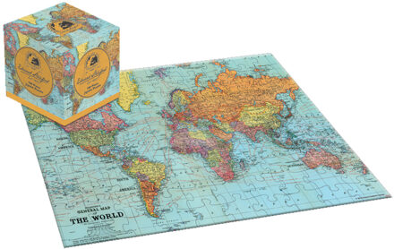 RFS12546 Edward Stanford Puzzle in Cubed Box, World Map, 26 x 38 cm