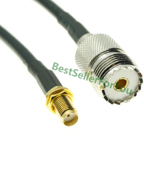 RG58 CABLE SMA Female nut to UHF SO239 Female Adapter Cable for Wouxun Baofeng