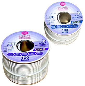 RG6/U4 Mag Goud Koper Antenne Kabel 64 Draad (100 Meter)