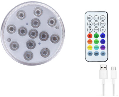 Rgb Afstandsbediening Led Onderwater Licht Usb Opladen Dompelpompen Lamp IP68 Waterdicht Zwembad Lights Voor Outdoor Tuin 1 controle 1 licht