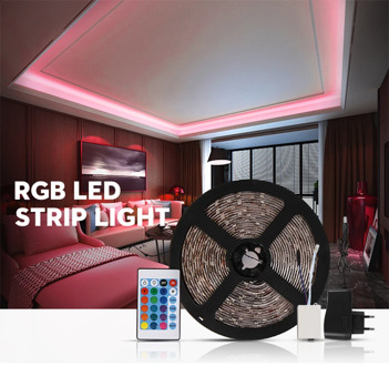 RGB Cabinet Light Led Lights Under Cabinet Kitchen Led Lamp DC12V Waterproof 5M 1 Set With IR Remote Control Strip Light SMD2835